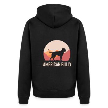 Bouledogue américain Amerikanische Bulldogge - Veste à capuche bio Premium Unisexe - noir - Dos - Nico (187cm)