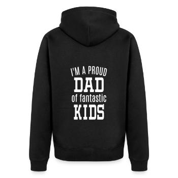 Meilleur fier père fils fille fils filles - Veste à capuche bio Premium Unisexe - noir - Dos - Nico (187cm)