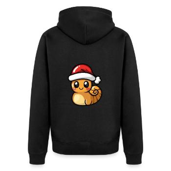Schnecke Weihnachten Christmas - Unisex Premium Bio Zip Hoodie - Schwarz - Hinten - Nico (187cm)