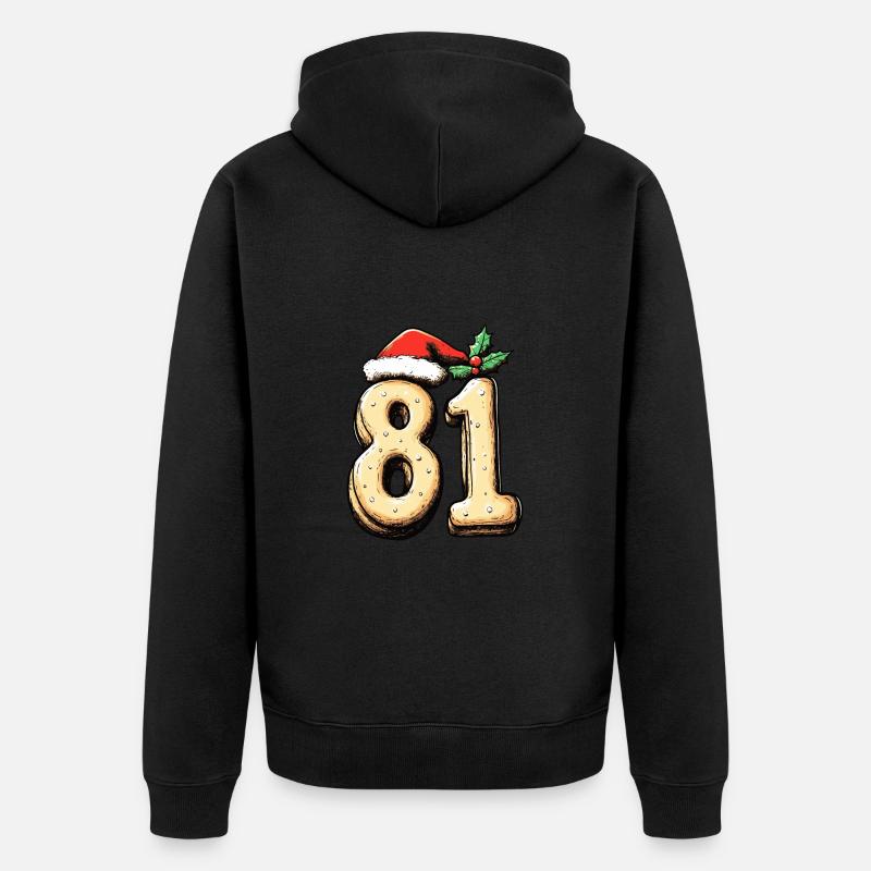 81 Nombre Noël - Veste à capuche bio Premium Unisexe - noir