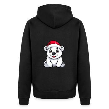 Ours polaire Noël mignon - Veste à capuche bio Premium Unisexe - noir - Dos - Nico (187cm)