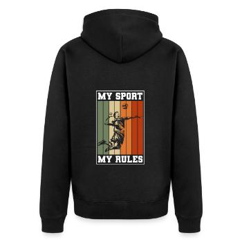 Équipe Sport Volley Block - Veste à capuche bio Premium Unisexe - noir - Dos - Nico (187cm)