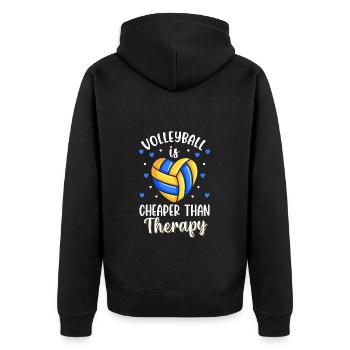 Volleyball player heartbeat - Unisex Premium Organic Zip Hoodie - black - Back - Nico (187cm)