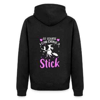 Witches' broom Magical saying Walpurgis Night - Unisex Premium Organic Zip Hoodie - black - Back - Nico (187cm)