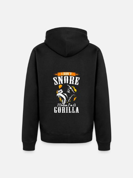 Gorilla strength weightlifting fitness - Unisex Premium Organic Zip Hoodie - black