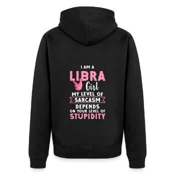 Zodiac sign Zodiac sign Date of birth Birth - Unisex Premium Organic Zip Hoodie - black - Back - Nico (187cm)