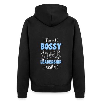 Chef Karriere Angestellter - Unisex Premium Bio Zip Hoodie - Schwarz - Hinten - Nico (187cm)
