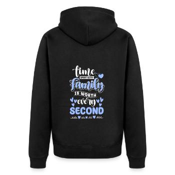 Réunion de famille Armoiries de la famille Parents - Veste à capuche bio Premium Unisexe - noir - Dos - Nico (187cm)