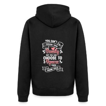 Liebe Familienmitglied Party Zuhause - Unisex Premium Bio Zip Hoodie - Schwarz - Hinten - Nico (187cm)