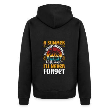 Île Beach Waves - Veste à capuche bio Premium Unisexe - noir - Dos - Nico (187cm)