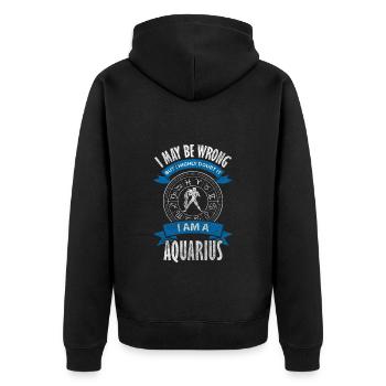 Zodiac sign birthday birth sun - Unisex Premium Organic Zip Hoodie - black - Back - Nico (187cm)