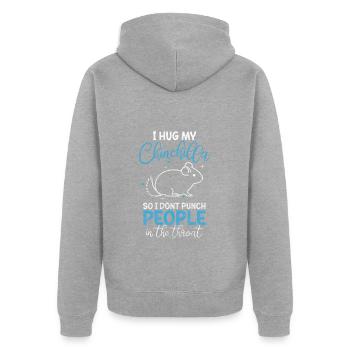 Chinchillas Nachtaktiv Südamerika Tierschutz - Unisex Premium Bio Zip Hoodie - Grau meliert - Hinten - Nico (187cm)