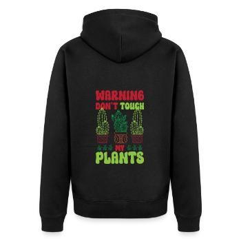 Nur Gucken Finger weg Einzelkind - Unisex Premium Bio Zip Hoodie - Schwarz - Hinten - Nico (187cm)