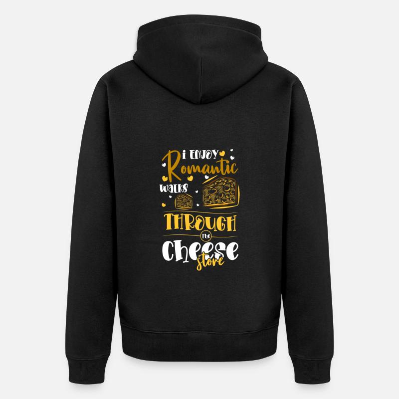 Cheese Lover Cheddar Parmesan Cheesecake - Veste à capuche bio Premium Unisexe - noir