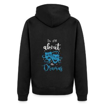 Schauspieler Drama Kunst Künstler - Unisex Premium Bio Zip Hoodie - Schwarz - Hinten - Nico (187cm)