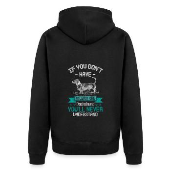 Dog Paw Puppy Dog School - Unisex Premium Organic Zip Hoodie - black - Back - Nico (187cm)