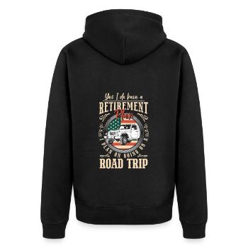 Vacances en plein air Voiture Nouveau Monde - Veste à capuche bio Premium Unisexe - noir - Dos - Nico (187cm)