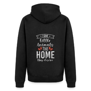 Tierfreund Retttung - Unisex Premium Bio Zip Hoodie - Schwarz - Hinten - Nico (187cm)