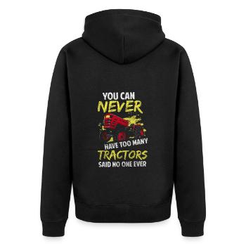 Tracteurs tracteurs tracteurs - Veste à capuche bio Premium Unisexe - noir - Dos - Nico (187cm)