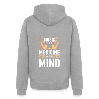 Musik Techno Lieder - Unisex Premium Bio Zip Hoodie - Grau meliert - Hinten - Nico (187cm)