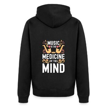 Musique Techno Chansons - Veste à capuche bio Premium Unisexe - noir - Dos - Nico (187cm)