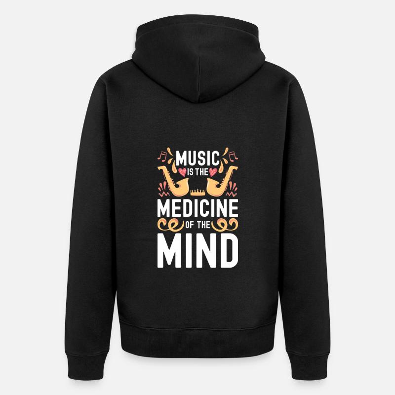 Musik Techno Lieder - Unisex Premium Bio Zip Hoodie - Schwarz