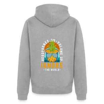 Musiker Techno Songs Festival - Unisex Premium Bio Zip Hoodie - Grau meliert - Hinten - Nico (187cm)