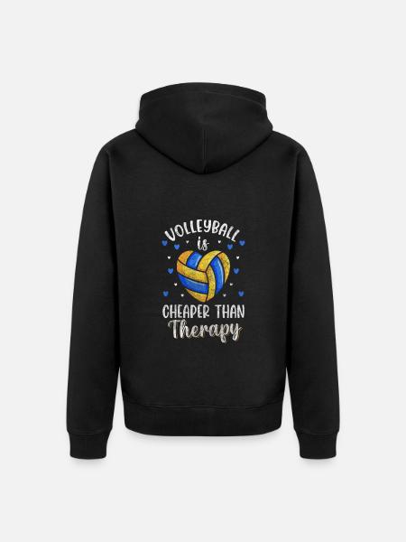Volleyball game Beach - Unisex Premium Organic Zip Hoodie - black