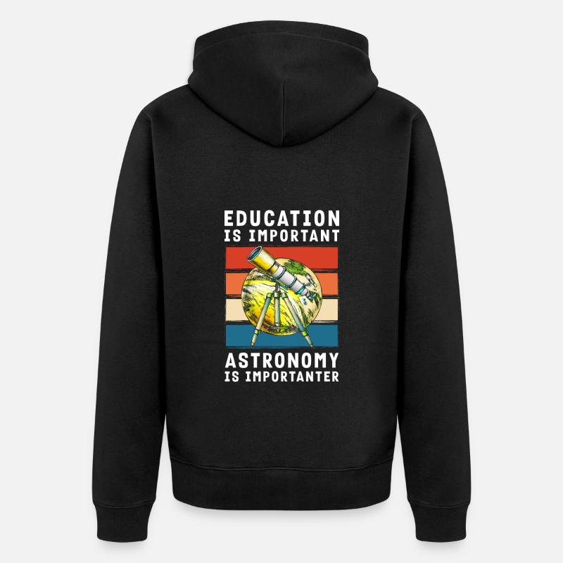 Star Rocket Solar System Science - Unisex Premium Organic Zip Hoodie - black