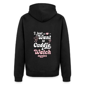 Cuddling Teddy Bear Relationship Romantic - Unisex Premium Organic Zip Hoodie - black - Back - Nico (187cm)