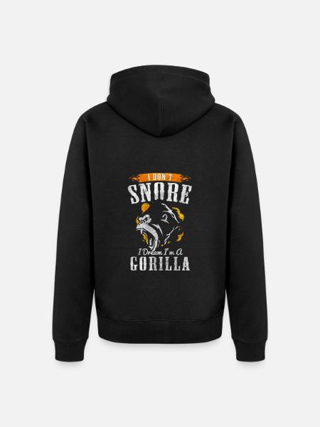 Gorilla Animal Jungle Chimpanzee - Unisex Premium Organic Zip Hoodie - black