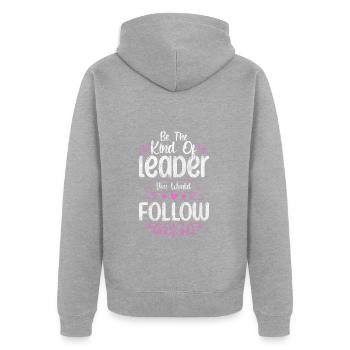 Chef Karriere Erfolg - Unisex Premium Bio Zip Hoodie - Grau meliert - Hinten - Nico (187cm)