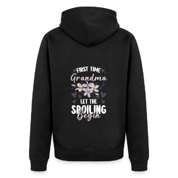 Grand-mère, petit-fils, grand-père, personne préférée - Veste à capuche bio Premium Unisexe - noir - Dos - Nico (187cm)