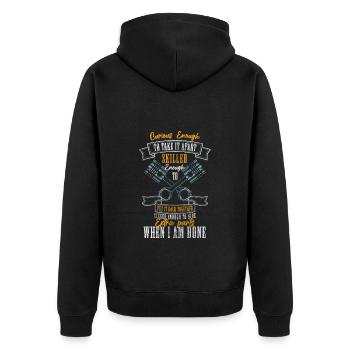 Mechanic Mechanic Garage Mechanic - Unisex Premium Organic Zip Hoodie - black - Back - Nico (187cm)