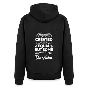 Violine Instrument Klassik Streichinstrument - Unisex Premium Bio Zip Hoodie - Schwarz - Hinten - Nico (187cm)