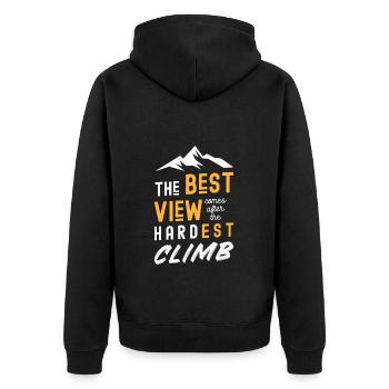 Alpinisme, Sommet, Nature Aventure - Veste à capuche bio Premium Unisexe - noir - Dos - Nico (187cm)