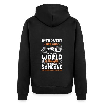 Introvertiert Misanthrop Menschen Asozial - Unisex Premium Bio Zip Hoodie - Schwarz - Hinten - Nico (187cm)