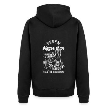 Dream Feather Wish Dreams - Unisex Premium Organic Zip Hoodie - black - Back - Nico (187cm)