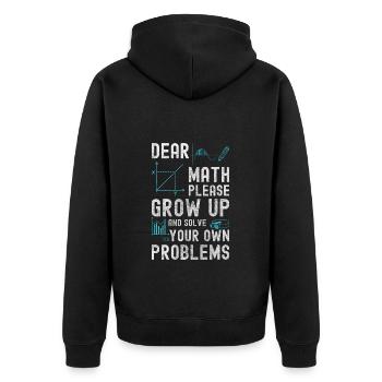 Schüler Lernen Dozent - Unisex Premium Bio Zip Hoodie - Schwarz - Hinten - Nico (187cm)
