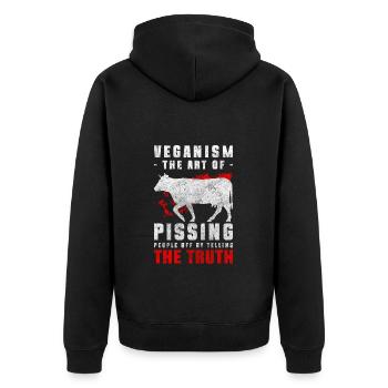 Bien-être animal végétalien Santé biologique - Veste à capuche bio Premium Unisexe - noir - Dos - Nico (187cm)