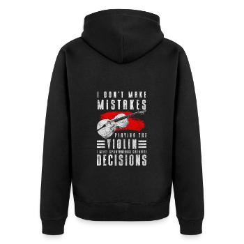 Straßenmusiker Spende - Unisex Premium Bio Zip Hoodie - Schwarz - Hinten - Nico (187cm)