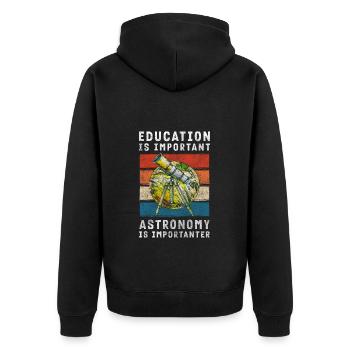 Universe Galaxy Hobby - Unisex Premium Organic Zip Hoodie - black - Back - Nico (187cm)