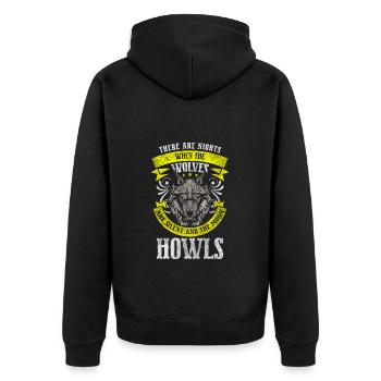 Wolfpack Wolfhound Wild Wilderness - Unisex Premium Organic Zip Hoodie - black - Back - Nico (187cm)