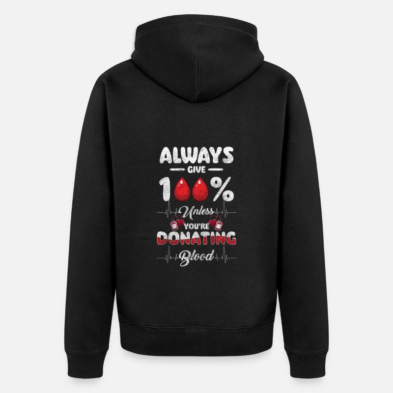 Blutspende Helfen Retter Danke - Unisex Premium Bio Zip Hoodie - Schwarz