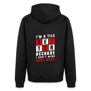 Flooring Installer House Work Training - Unisex Premium Organic Zip Hoodie - black - Back - Nico (187cm)