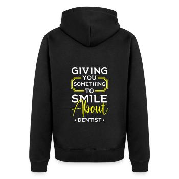 Dentist Toothbrush Orthopedist - Unisex Premium Organic Zip Hoodie - black - Back - Nico (187cm)
