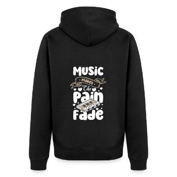 Music Retro Original - Unisex Premium Organic Zip Hoodie - black - Back - Nico (187cm)