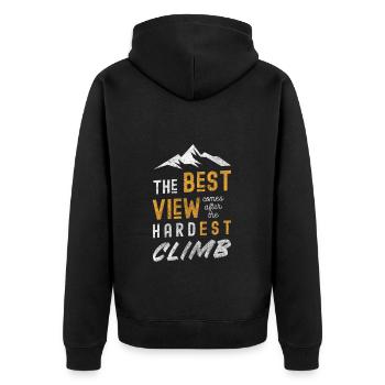 Mountaineer Nature Homme Randonnée Destination - Veste à capuche bio Premium Unisexe - noir - Dos - Nico (187cm)
