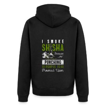 Shisha Genuss Pfeife Orientalisch - Unisex Premium Bio Zip Hoodie - Schwarz - Hinten - Nico (187cm)