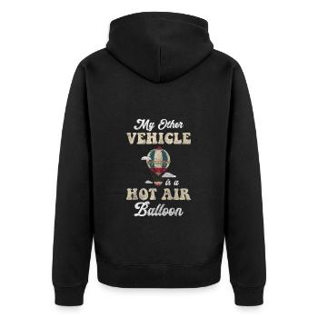 Ballonfahrer Abenteuer - Unisex Premium Bio Zip Hoodie - Schwarz - Hinten - Nico (187cm)